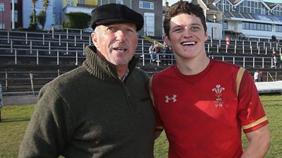 Ian Botham (L) with grandson James Botham