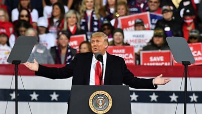 Trump holds Georgia Senate rally, repeats fraud claims - BBC News