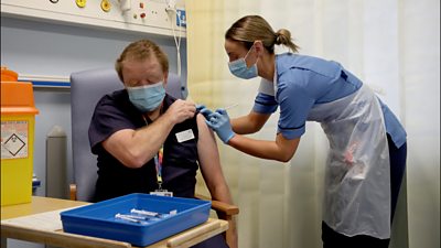 The coronavirus vaccine begins its roll out in Scotland, with vaccinators first to receive the jabs.