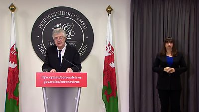 Mark Drakeford at Friday's Welsh Government press conference