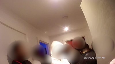 Police bodycam footage of gathering in Leicester