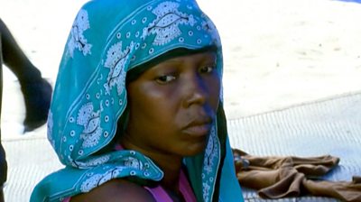 Mozambican woman wearing a headscarf
