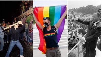 Protesters at different demonstrations