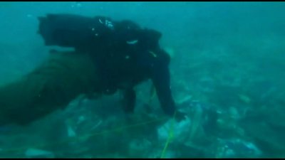 Diver at crash site