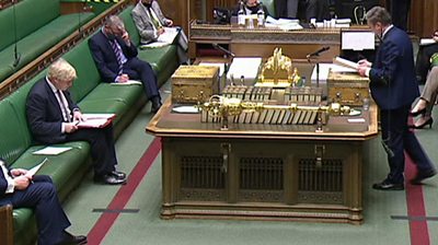 Boris Johnson and Keir Starmer at PMQs