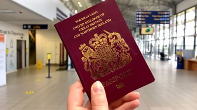 Passport in an airport