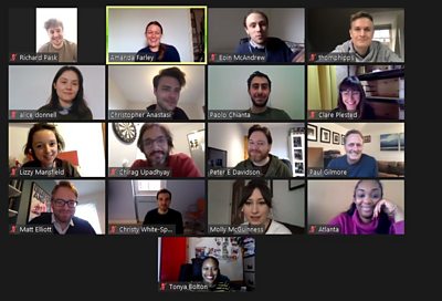 Look at those happy smiling faces! The Comedy Room development group embrace the virtual way of working.