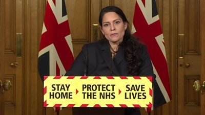Home Secretary Priti Patel says police have her "absolute backing" to enforce coronavirus restrictions