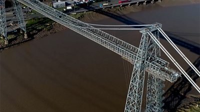 Aerial view of the transporter bridge