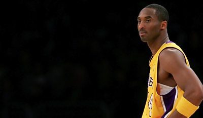 Kobe Bryant wearing an LA Lakers jersey