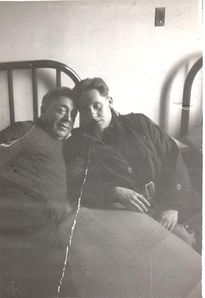 The only known photograph of Shura taken before repatriation to Russia at the Talati hotel in Tianjin.  (The handsome man he's sitting with was portrayed as the character named Anton in the play but in reality we don't actually know who he is)  