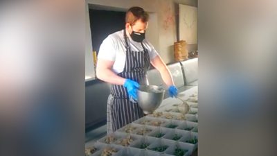 Using excess restaurant food, James Devine has cooked over 1,000 meals for foodbanks and charities in Northern Ireland