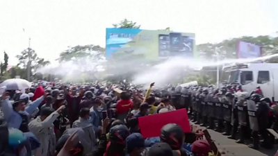 Myanmar Coup Police Fire Rubber Bullets At Protesters c News