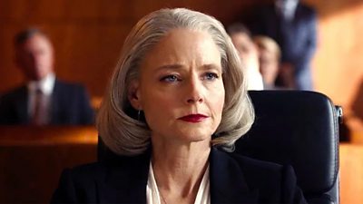 Jodie Foster in court playing Nancy Hollander. She looks steely eyed