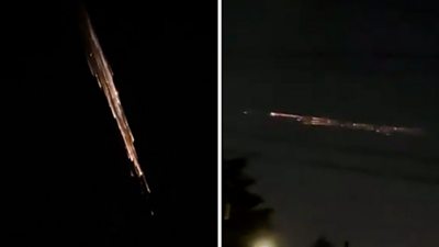 Debris from SpaceX rocket lights up US skies Debris from SpaceX rocket lights up US skies