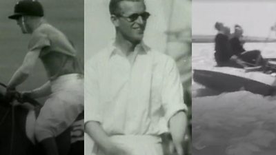 Prince Philip doing various sporting activities