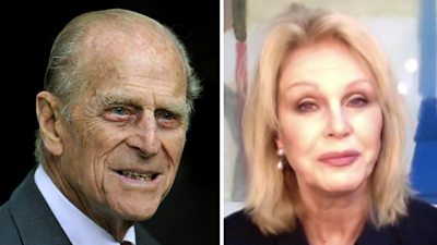 Composite of Prince Philip and Joanna Lumley