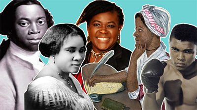 Collage of key black history figures