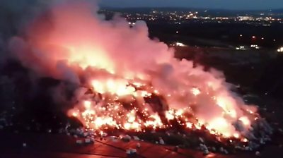 Huge landfill fire