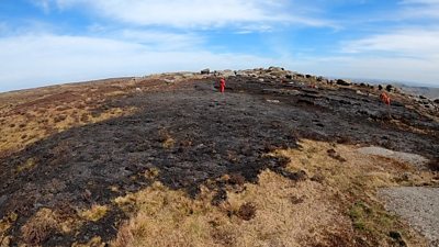 Moorland fire, Kinder Scout