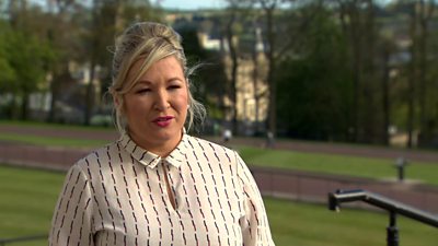 Michelle O'Neill interviewed outside Stormont