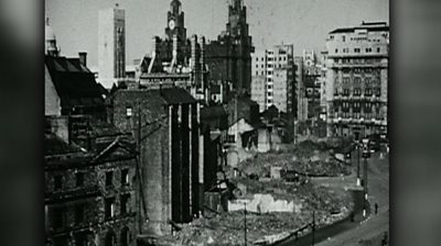 Liverpool buildings damaged by bombs in the Blitz