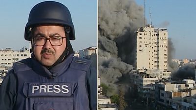 BBC reporter Adnan Elbursh in Gaza City