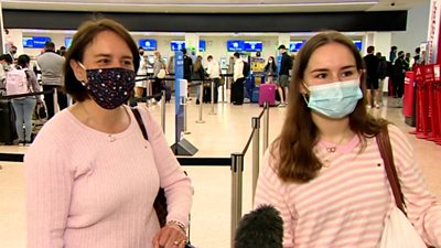 Passengers at Birmingham Airport