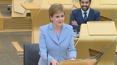Nicola Sturgeon continues as first minister of Scotland following a vote of MSPs at Holyrood
