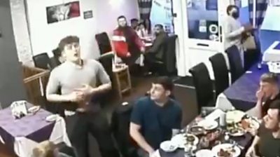 The incident was caught on CCTV