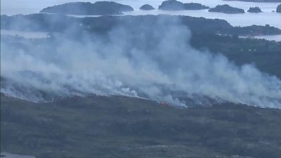 A Norwegian wildfire on the island Sotra