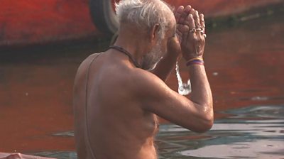 Man bathing in Ganges