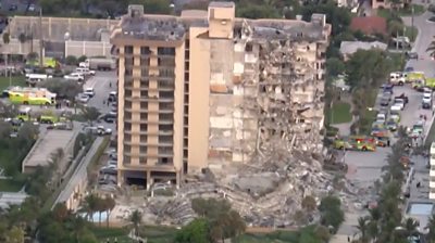 This video was sent by one of the first eyewitnesses on the scene of the Miami building collapse.