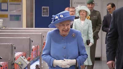 The Queen visits the Irn-Bru factory