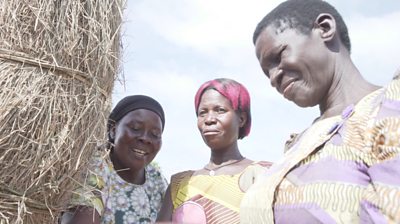 Women working on a farm in Uganda