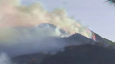 Wildfire on Cypriot hillside