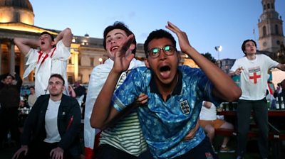 England fans in Trafalgar Square