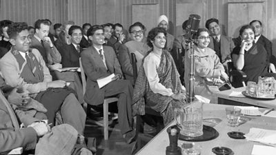 picture shows - A weekly discussion programme. A section of the audience invited to take part in the special meeting of Asian Club when Sir ian Jacob and J.B. Clark answered quesions on broadcasting to celebrate the 21st anniversdary of the BBC External Service. 1953