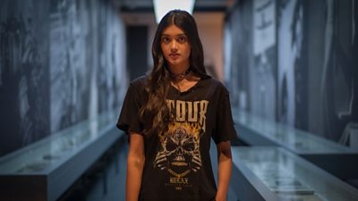 picture shows -Neelam Gill. BBC iPlayer exclusive, British model Neelam Gill takes us on a Private View of the Vogue 100: A Century of Style showcase at the National Portrait Gallery in London.