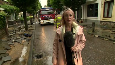 BBC Netherlands correspondent Anna Holligan is in Valkenburg, where some residents have been forced to leave their homes.