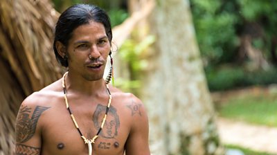 Taíno Arawak man with distinctive tattoos
