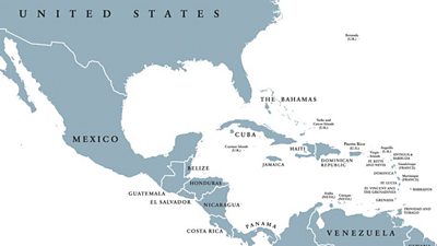 Map of the Caribbean Islands