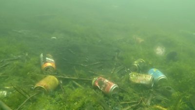 Cans at the bottom of Walsall Canal