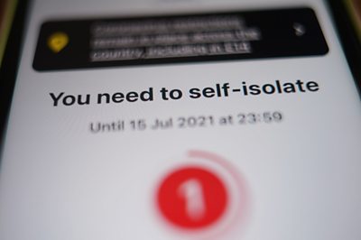 NHS App Self-Isolation notifcation