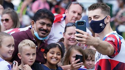 Max Whitlock at Essex homecoming with crowd