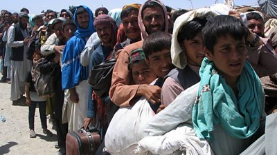 People leaving Afghanistan