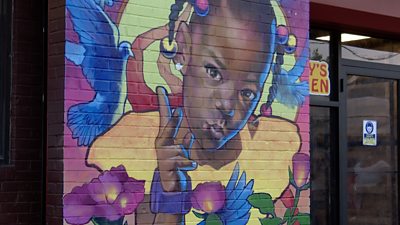 A mural for 6-year-old Nyiah Courtney who was shot in DC.