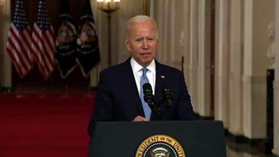 Joe Biden addresses the nation from the White House
