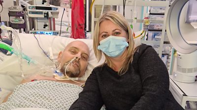 Wayne and wife Terri in hospital