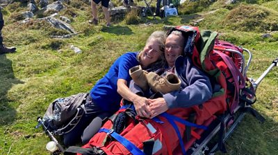 Gilby Taylor who has muitliple sclerosis dreams of getting to the summit of a Dartmoor tor near his home.